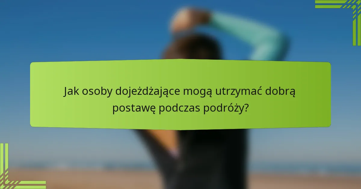 Jak osoby dojeżdżające mogą utrzymać dobrą postawę podczas podróży?