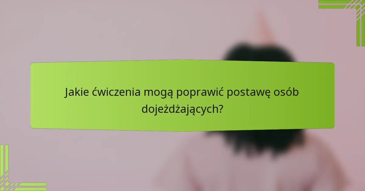 Jakie ćwiczenia mogą poprawić postawę osób dojeżdżających?