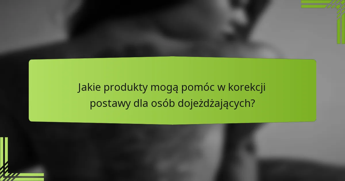 Jakie produkty mogą pomóc w korekcji postawy dla osób dojeżdżających?